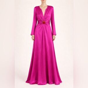 silvia tcherassi zarina silk maxi dress fuchsia L